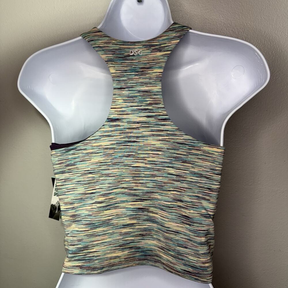 DSG Shelf Bra Tank Girls XL 16 Momentum Top Teal Burst Space Dye NWT - Picture 3 of 12